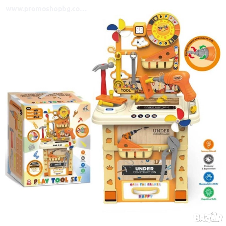 Детска работилница Play Tool Set с инструменти, снимка 1