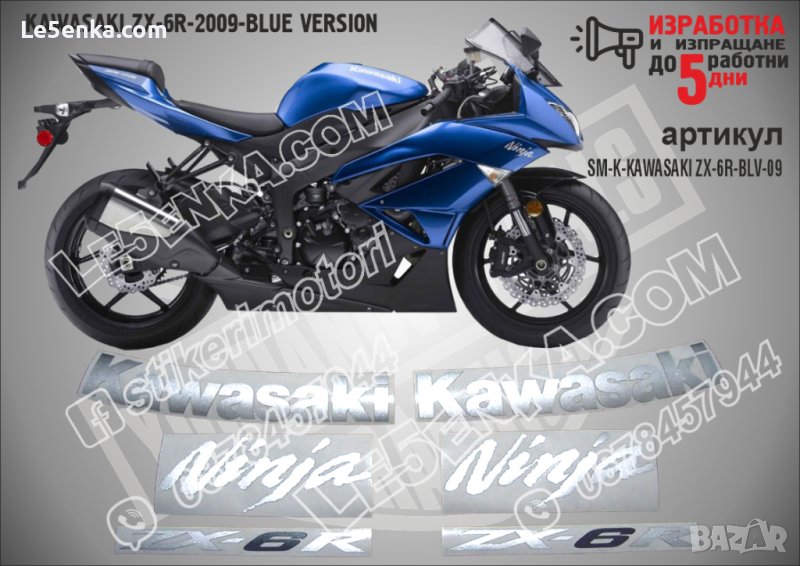 KAWASAKI ZX-6R BLUE VERSION 2009 SM-K-KAWASAKI ZX-6R-BLV-09, снимка 1