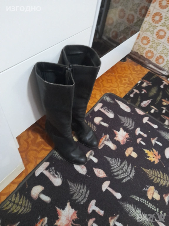 САМО 10€ БОТУШИ ОТ ЕСТЕСТВЕНА КОЖА ЗДРАВИ 37 НОМЕР ЧЕРНИ, снимка 1