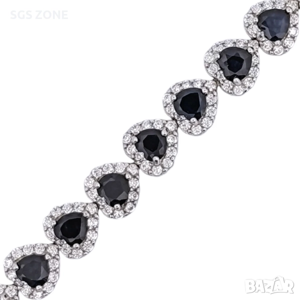 сребърна гривна със сапфири, снимка 1