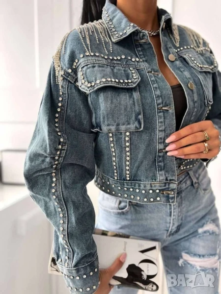 деним яке с камъни , снимка 1