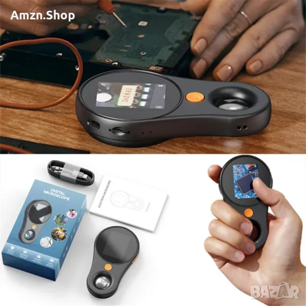 Ръчен цифров микроскоп 500-кратно увеличение златарска лупа часовникарска лупа 500х, снимка 1