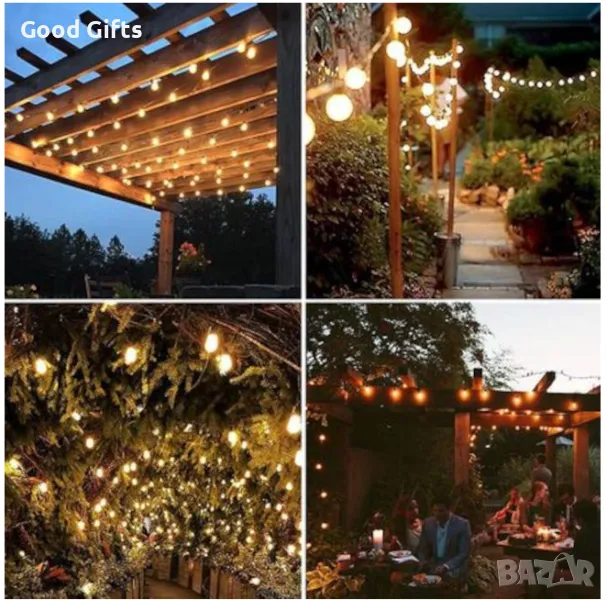 Водоустойчиви соларни лампи, 10м с дистанционно, Димиране Свързващи се, снимка 1