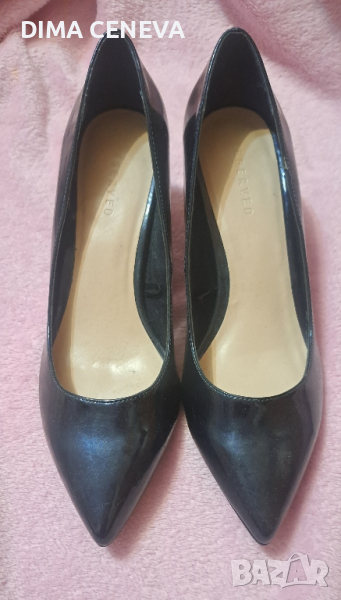 Дамски обувки, нови, лачени, тъмно  сини 38 размер., снимка 1