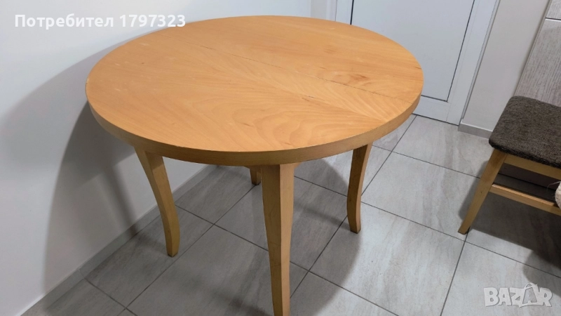 Трапезна разтегателна маса от бук масив , снимка 1