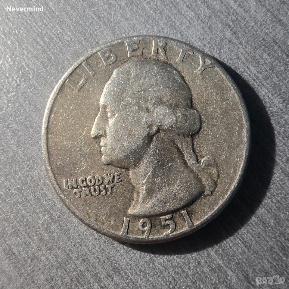 Монета Четвърт Долар 1951-ва Quarter Dollar 1951, снимка 1