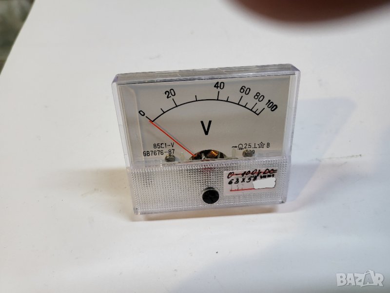Измервателна система, волтметър  0 - 100 волта право, снимка 1