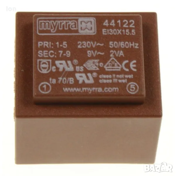 Трансформатори за печатен монтаж, заляти 230V-9V/160mA, снимка 1