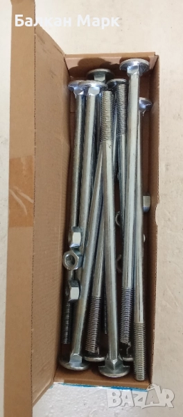 Коларски болтове с гайки – 12x260, DIN 603, поцинковани,10бр. (внос от Германия) , снимка 1