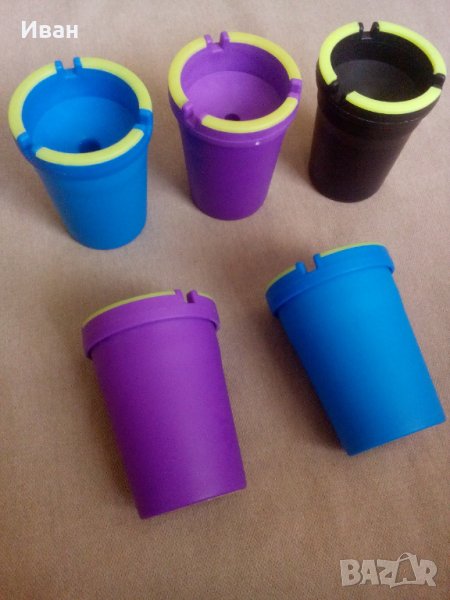 2в1 Пепелник пепелници с фосфорна светлина и стойка за чаша за автомобил кола + подарък, снимка 1