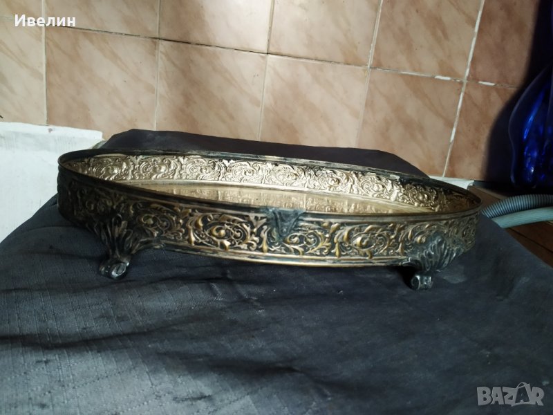 посребрен метален съд арт деко, снимка 1