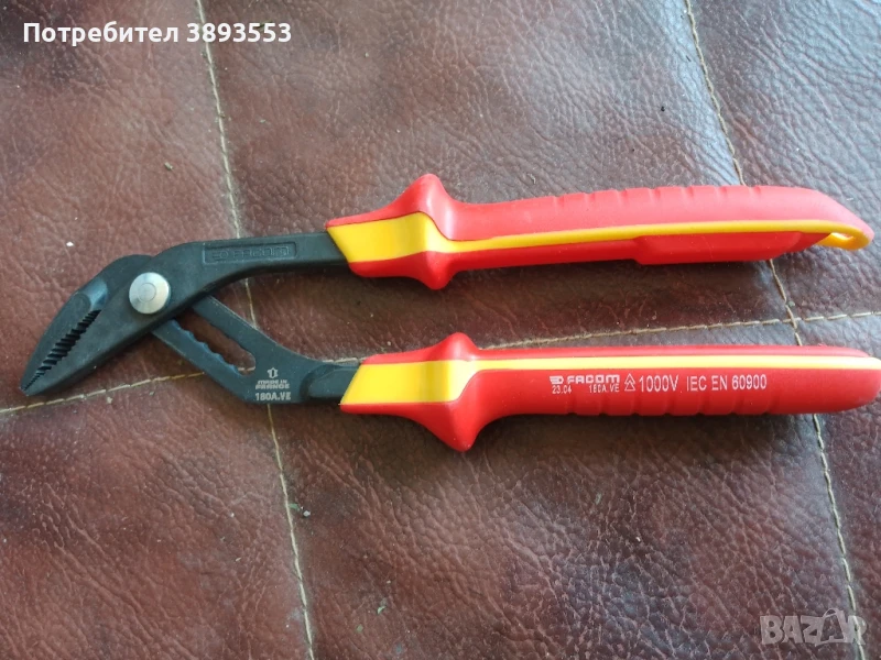 Facom 180A.VE-изолирани клещи гарги, снимка 1