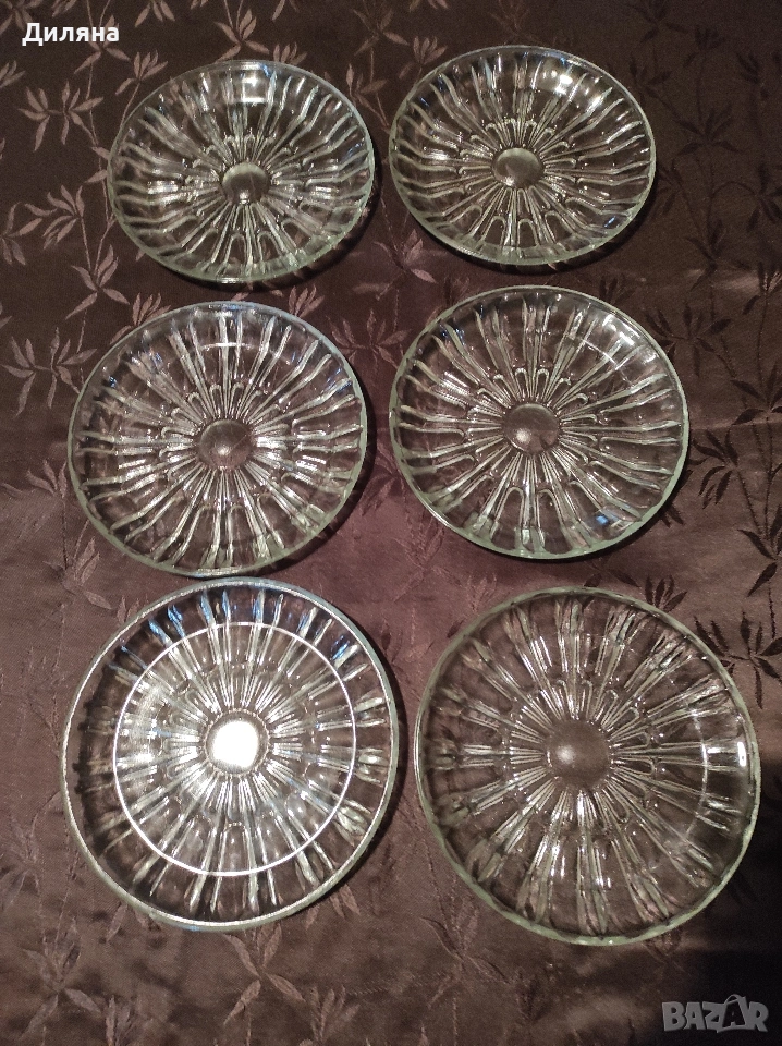 6 бр дебелостенни стъклени чинии и 6 бр тънкостенни, снимка 1