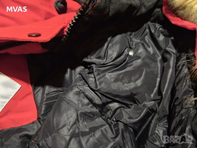 Bershka - 55% Дамско зимно червено яке S размер, снимка 11 - Якета - 51858109