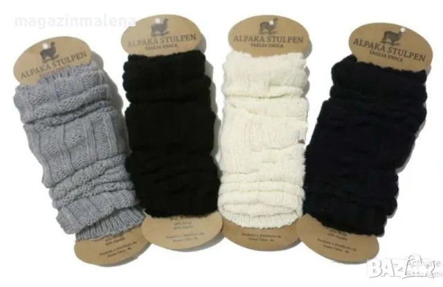 9 цвята италиански плетени 100% вълнени калци от глезени до колена вълнени гети вълнени калцуни, снимка 3 - Дамски чорапи - 21653366