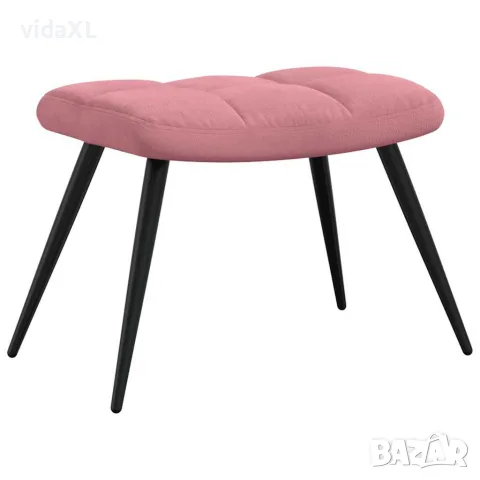 vidaXL Релаксиращ стол с табуретка, розов, кадифе, снимка 8 - Столове - 56146934