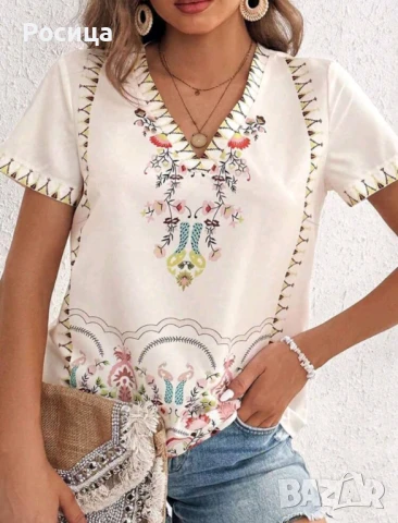 Дамска блуза 2ХЛ нова с къс ръкав , снимка 6 - Тениски - 51327189