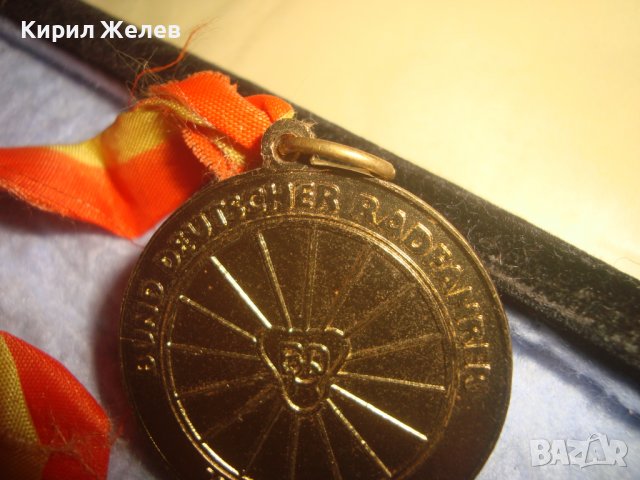 СТАР РЯДЪК КОЛЕКЦИОНАРСКИ СПОРТЕН ПОЗЛАТЕН БРОНЗОВ НЕМСКИ МЕДАЛ с ЛЕНТА 30637, снимка 8 - Антикварни и старинни предмети - 37954887