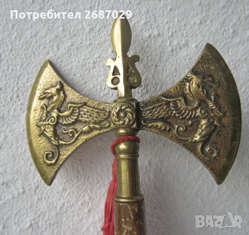 Двойна бойна брадва с релефни дракони Месинг бронз, снимка 9 - Други ценни предмети - 29741799