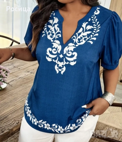 Дамска блуза с къс ръкав размер 3ХЛ нова, снимка 3 - Туники - 51609239