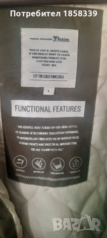 Ново зимно яке (парка) Tom Tailor, Размер L (50-52), маслинено зелено , снимка 4 - Якета - 52143605