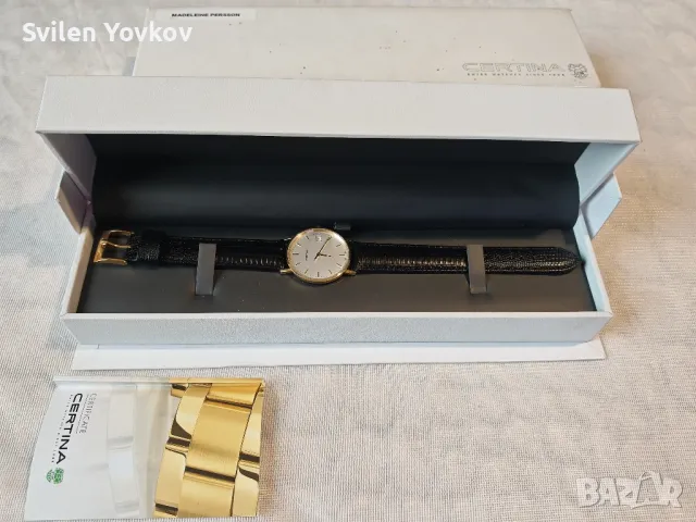 Продавам златен ръчен часовник certina  18к, снимка 2 - Мъжки - 50415165