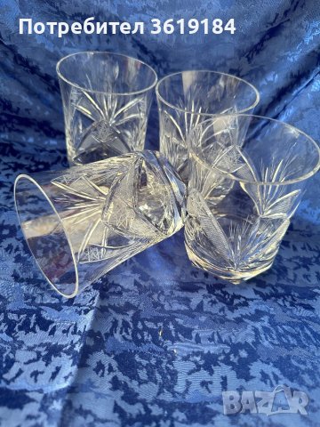 Чешки кристални чаши за уиски, снимка 1 - Сервизи - 42049893