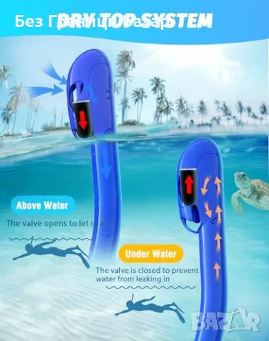 Нов Шнорхел сет за възрастни, 180° изглед, непропусклива маска за море, снимка 3 - Водни спортове - 49375013