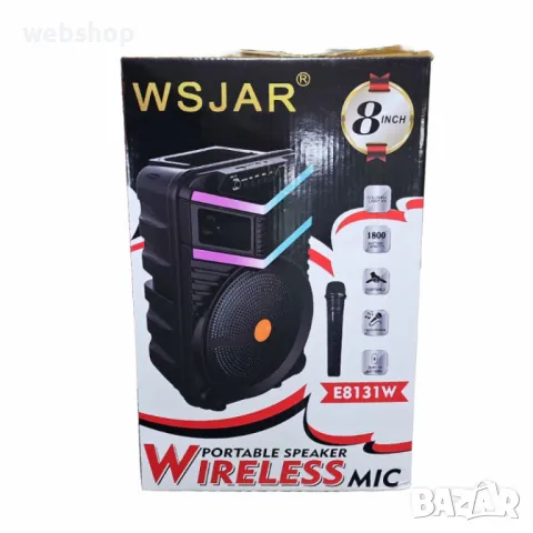 Преносима безжична тонколона с мощен звук и LED ефекти, 8 Инча, снимка 2 - Тонколони - 49723139