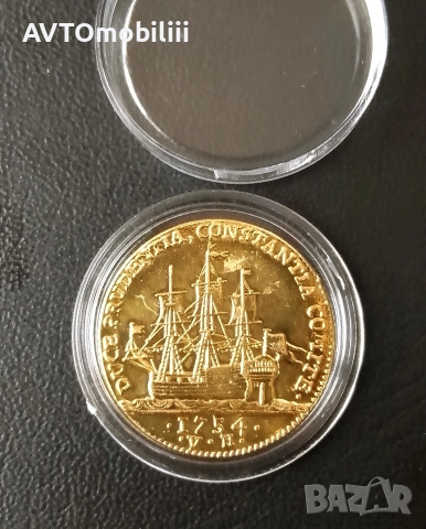 Позлатена средновековна Английска монета в капсула , снимка 4 - Нумизматика и бонистика - 52858608