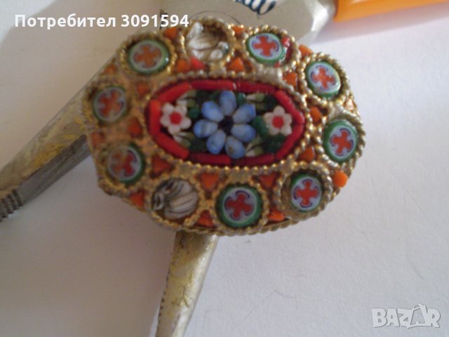  брошка венецианска мозайка, снимка 2 - Антикварни и старинни предмети - 35510309