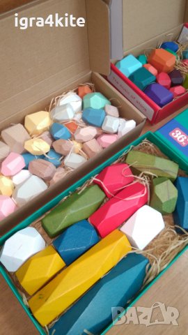 Ново! 12бр. високи дървени камъни Монтесори за игра или декорация, снимка 8 - Образователни игри - 36822286