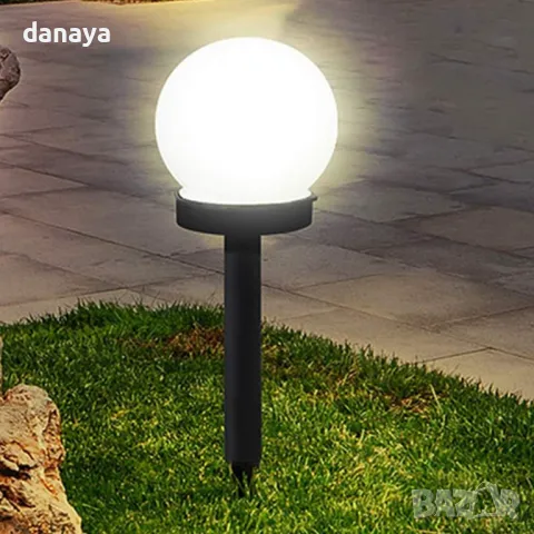 5768 Градинска соларна лампа Бяла топка, снимка 3 - Градински мебели, декорация  - 49317108