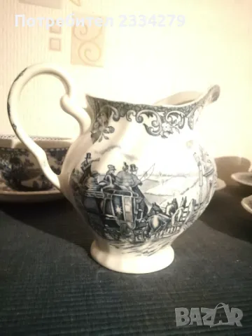 Стар порцеланов сервиз за кафе, Английска финна изработка. , снимка 3 - Сервизи - 48351381