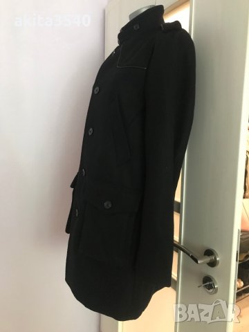 Черно мъжко палто, снимка 3 - Палта - 34194057