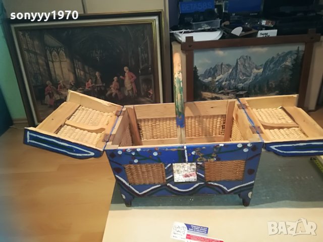 РЕТРО ЧАНТА-ДЪРВО И РАТАН-40Х40Х27СМ, снимка 6 - Колекции - 29141177