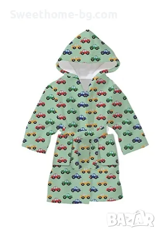 Детски халат за баня коли