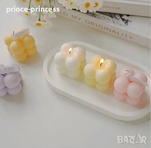 Бъбъл свещи - подаръчета за гости , снимка 4 - Ръчно изработени сувенири - 52371268