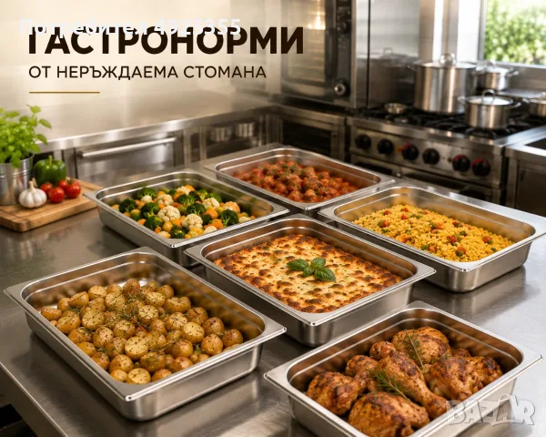 Гастронорми от неръждаема стомана – различни размери, снимка 4 - Обзавеждане на кухня - 55751228