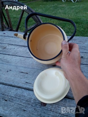 Стар емайлиран чайник #19, снимка 6 - Други ценни предмети - 29725090