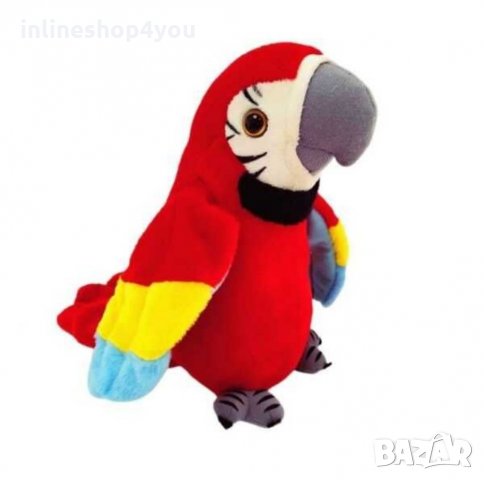 Музикален пеещ и говорещ плюшен папагал играчка, снимка 4 - Плюшени играчки - 35133209