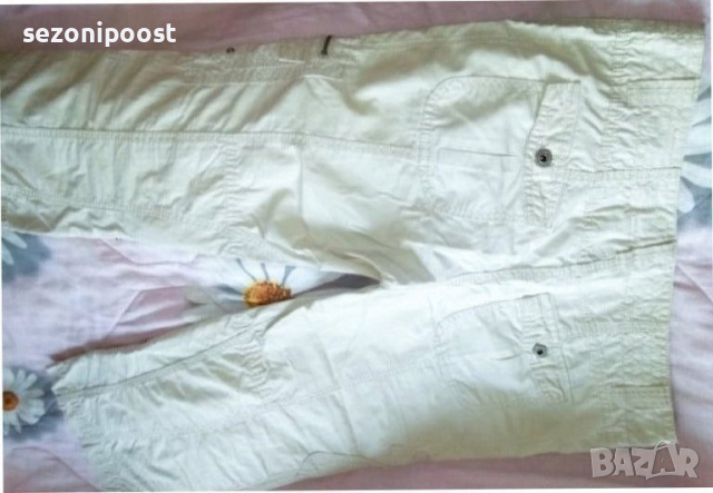 Дамски панталон "STREET ONE" модел 7/8 от прохладен плат с много джобове,цвят крем-Л,ХЛ🌼