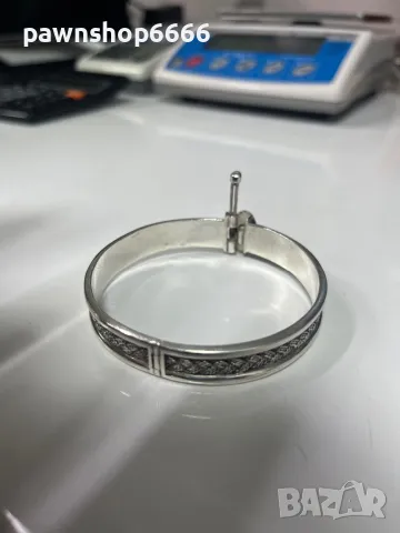 Уникална сребърна гривна – ръчна изработка, проба 800, снимка 5 - Гривни - 49532045