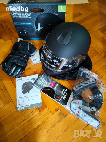 Мото каска Crivit Flip-Up Helmet + ръкавици Crivit, снимка 3 - Аксесоари и консумативи - 56231502