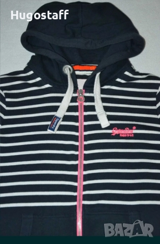 Оригинален Superdry Дамски суичър худи горнище качулка цип S, снимка 6 - Якета - 52092308