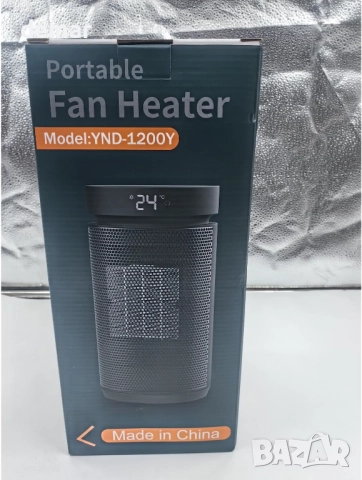 Електрически нагревател 1500W с вентилатор и термостат, защита от преобръщане и прегряване, черен, снимка 10 - Отоплителни печки - 52535691