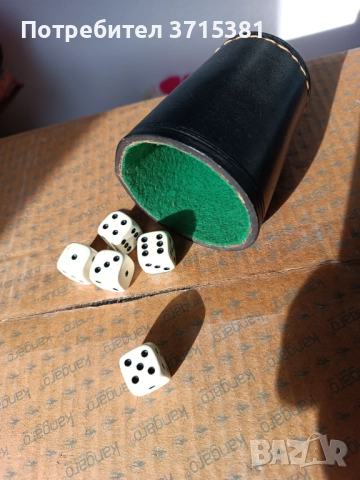 Кожена чаша със зарове за игра на барбут, снимка 4 - Други игри - 52910974