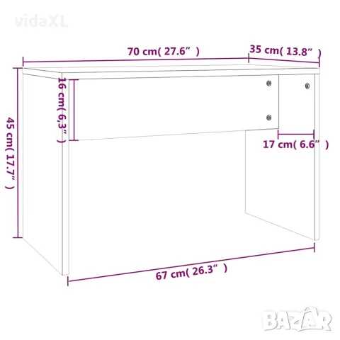 vidaXL Табуретка за тоалетка бяла 70x35x45 см инженерно дърво, снимка 6 - Тоалетки - 56147816