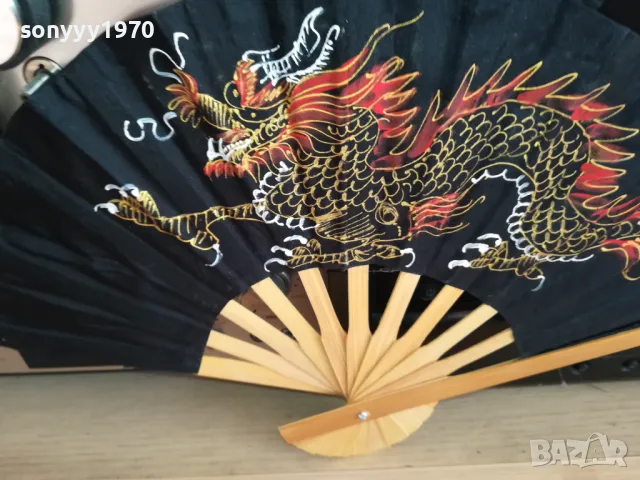ЧЕРНО ВЕТРИЛО С ДРАКОН 42Х26СМ 1312241545, снимка 7 - Колекции - 48335492