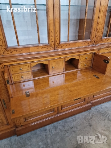 Античен Сет- Масивна Витрина с Писалище,Скрин и Маса+6 бр.Стола-внос от Германия!, снимка 11 - Витрини - 52882467